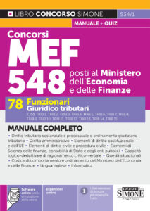 Concorso MEF 548 posti - 78 Funzionari Giuridico tributari - Manuale - 534/1