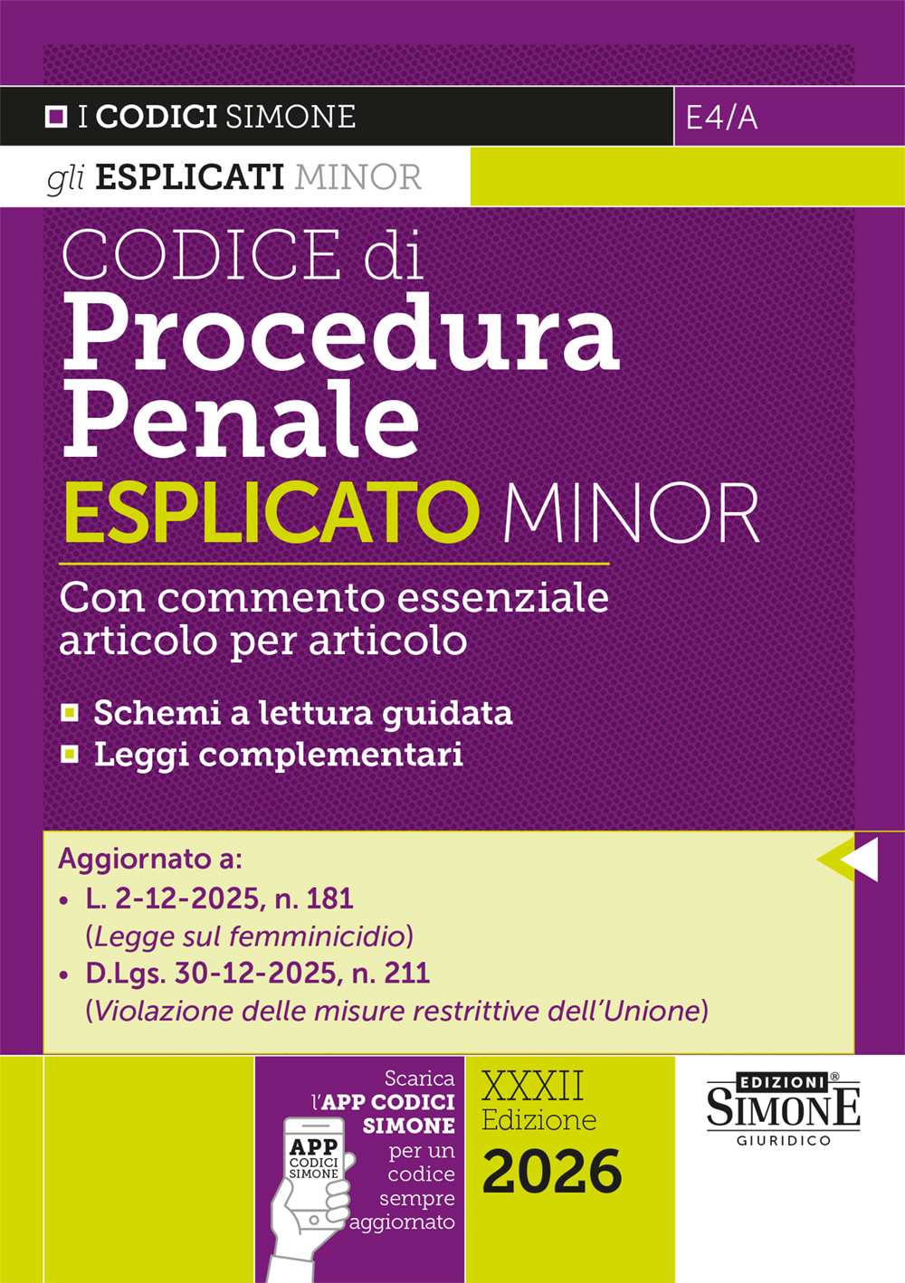 Codice Di Procedura Penale Esplicato Minor 2026 Edizioni Simone Codice Di Procedura Penale Esplicato Minor 2026 Edizioni Simone