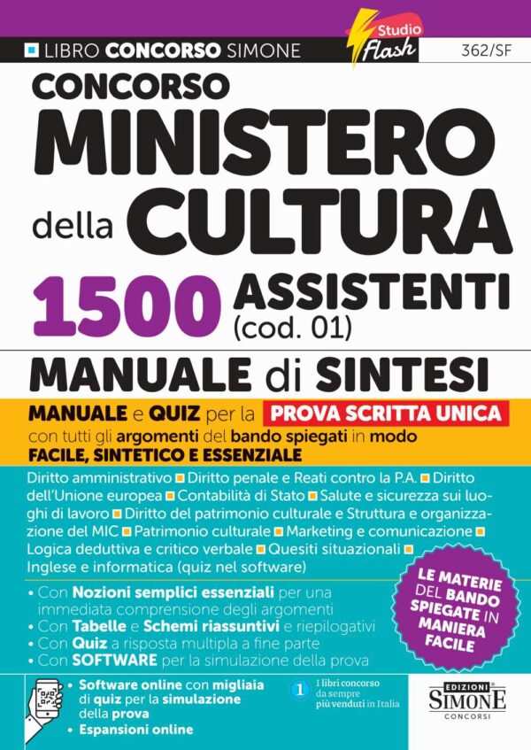 Manuale di sintesi con i riassunti per il Concorso Ministero della Cultura 1500 assistenti