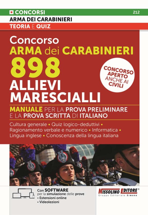 Manuale Concorso Arma dei Carabinieri 898 Allievi Marescialli