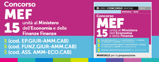 Concorso MEF – 15 unità al Ministero dell’Economia e delle Finanze