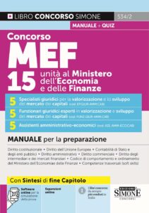 Concorso MEF - 15 unità al Ministero dell'Economia e delle Finanze - Manuale - 534/2