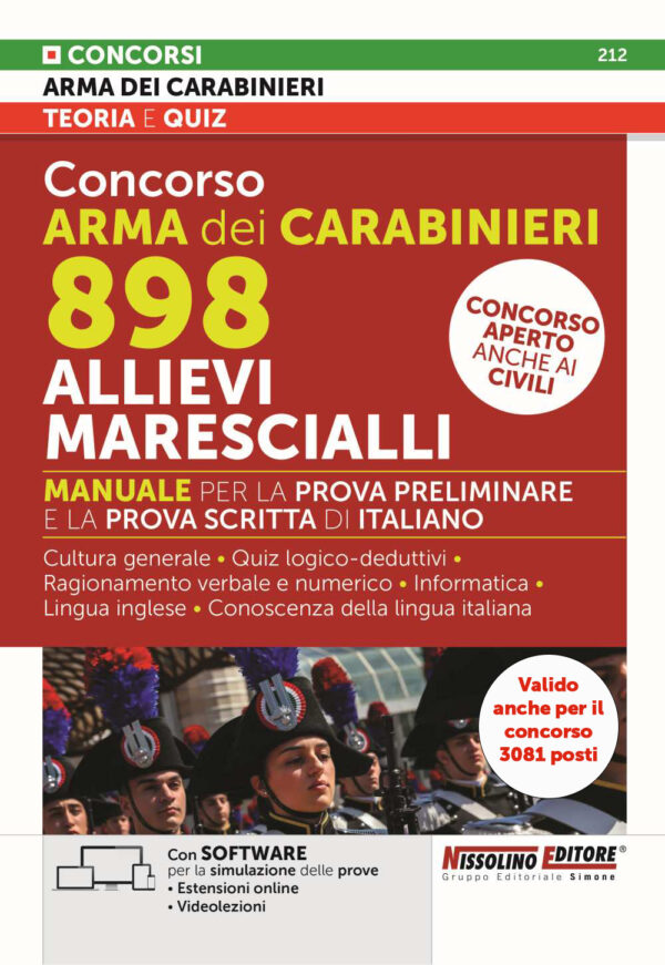 Manuale Concorso Arma dei Carabinieri 898 Allievi Marescialli