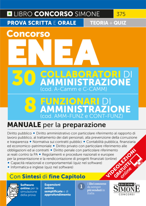 Concorso ENEA - 20 Collaboratori di Amministrazione - 8 Funzionari di Amministrazione - Manuale - 375