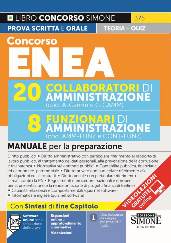 Concorso ENEA - 20 Collaboratori di Amministrazione - 8 Funzionari di Amministrazione - Manuale - 375