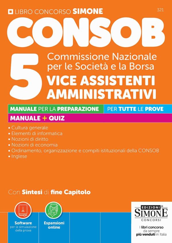 CONSOB Commissione Nazionale per le Società e la Borsa - 5 Vice Assistenti Amministrativi - Manuale