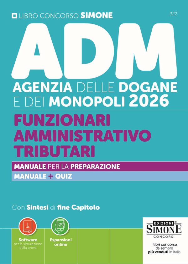 Manuale Concorso ADM Agenzia delle Dogane e Monopoli 2026 Funzionari Amministrativo Tributari