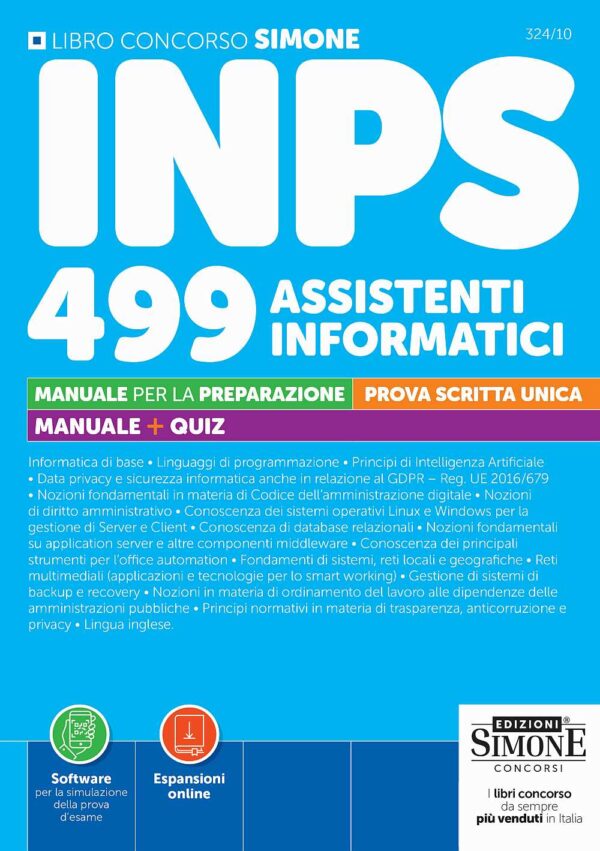 Concorso INPS 499 Assistenti Informatici - Prova scritta unica - Manuale - 324/10