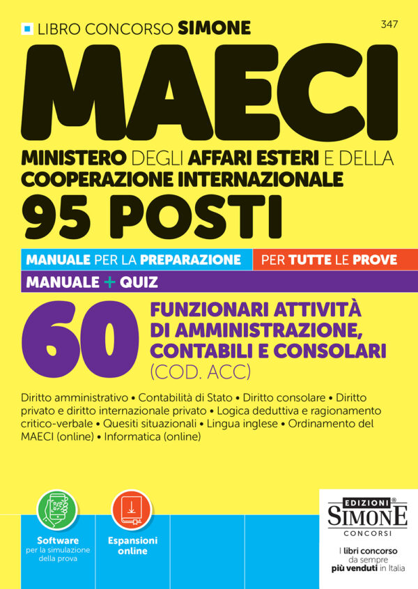 Concorso MAECI 95 Posti - 60 Funzionari attività di amministrazione, contabili e consolari (COD. ACC) - Manuale