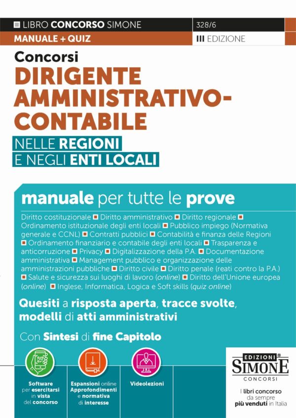 Concorsi Dirigente Amministrativo-Contabile nelle Regioni e negli Enti Locali - Manuale per tutte le prove - 328/6