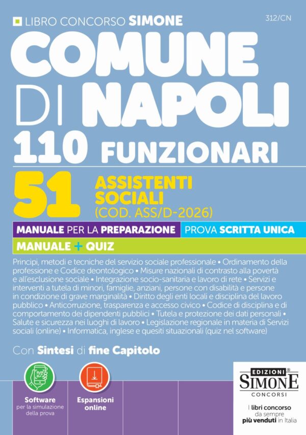 Comune di Napoli 110 Funzionari - 51 Assistenti Sociali (COD.ASS/D-2026)